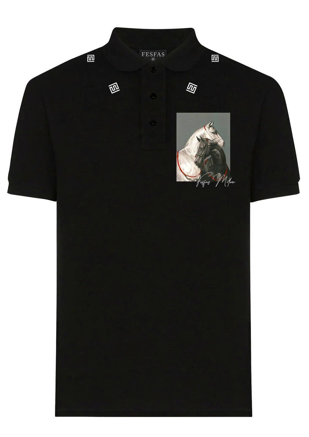 FesFas Horse-print Polo Shirt | Men | Black