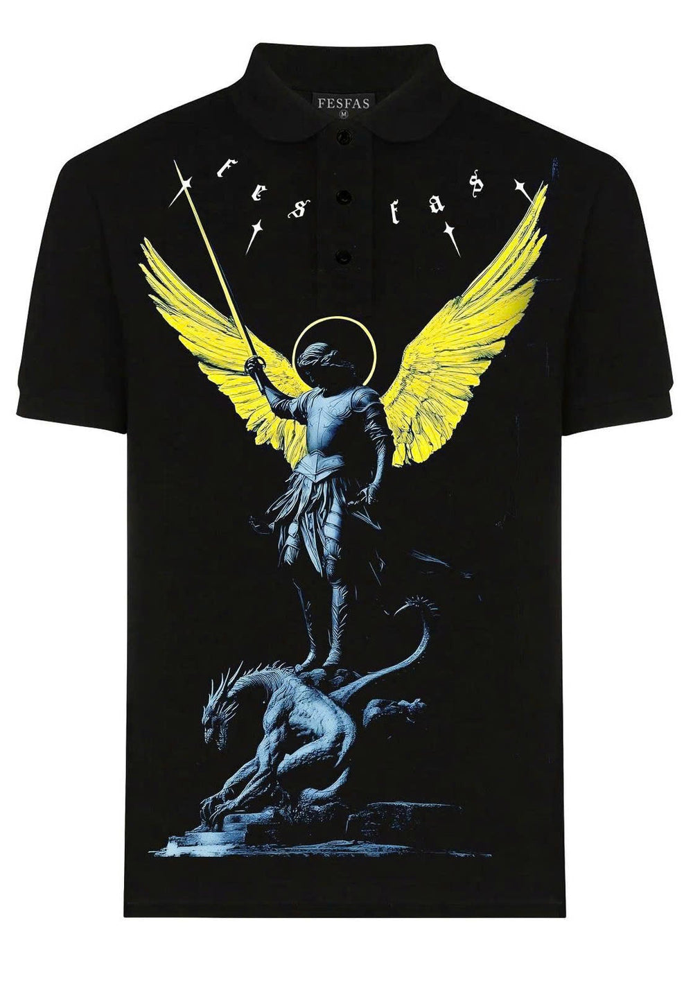 FesFas Angel-print Polo Shirt