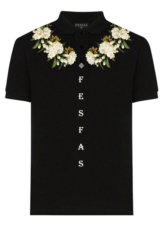FesFas Floral-print Polo Shirt | Men | Black