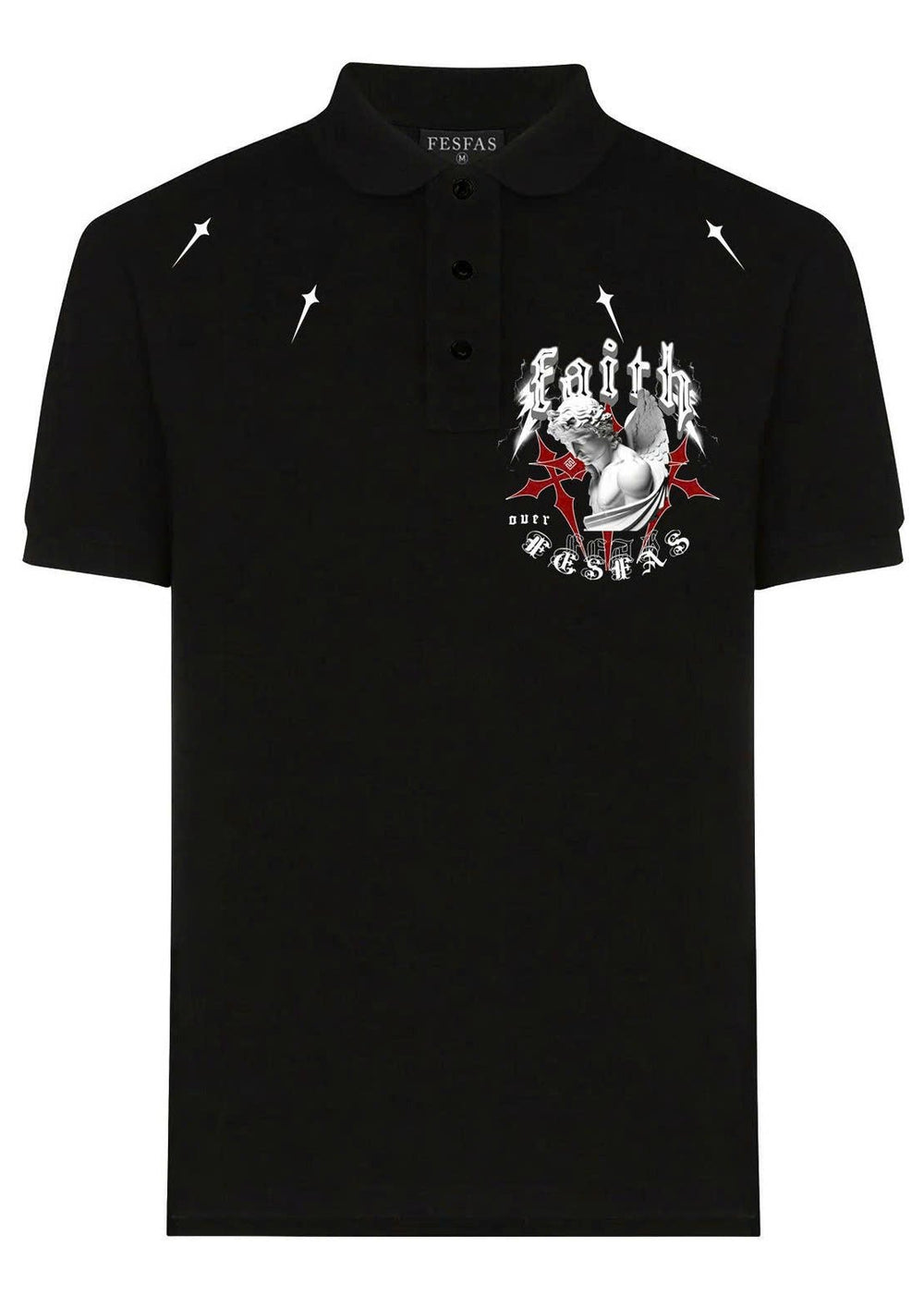 FesFas Angel-print Polo Shirt