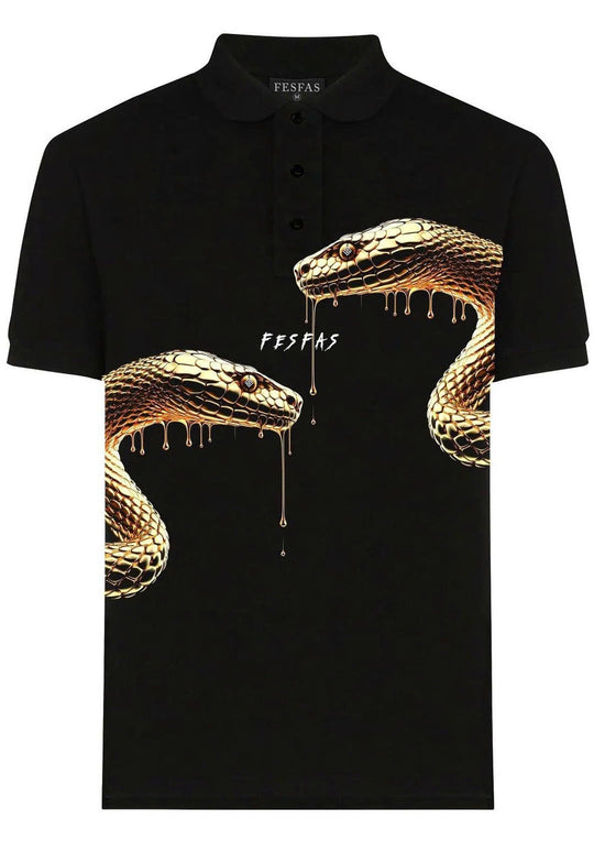 FesFas Snake-print Polo Shirt | Men | Black