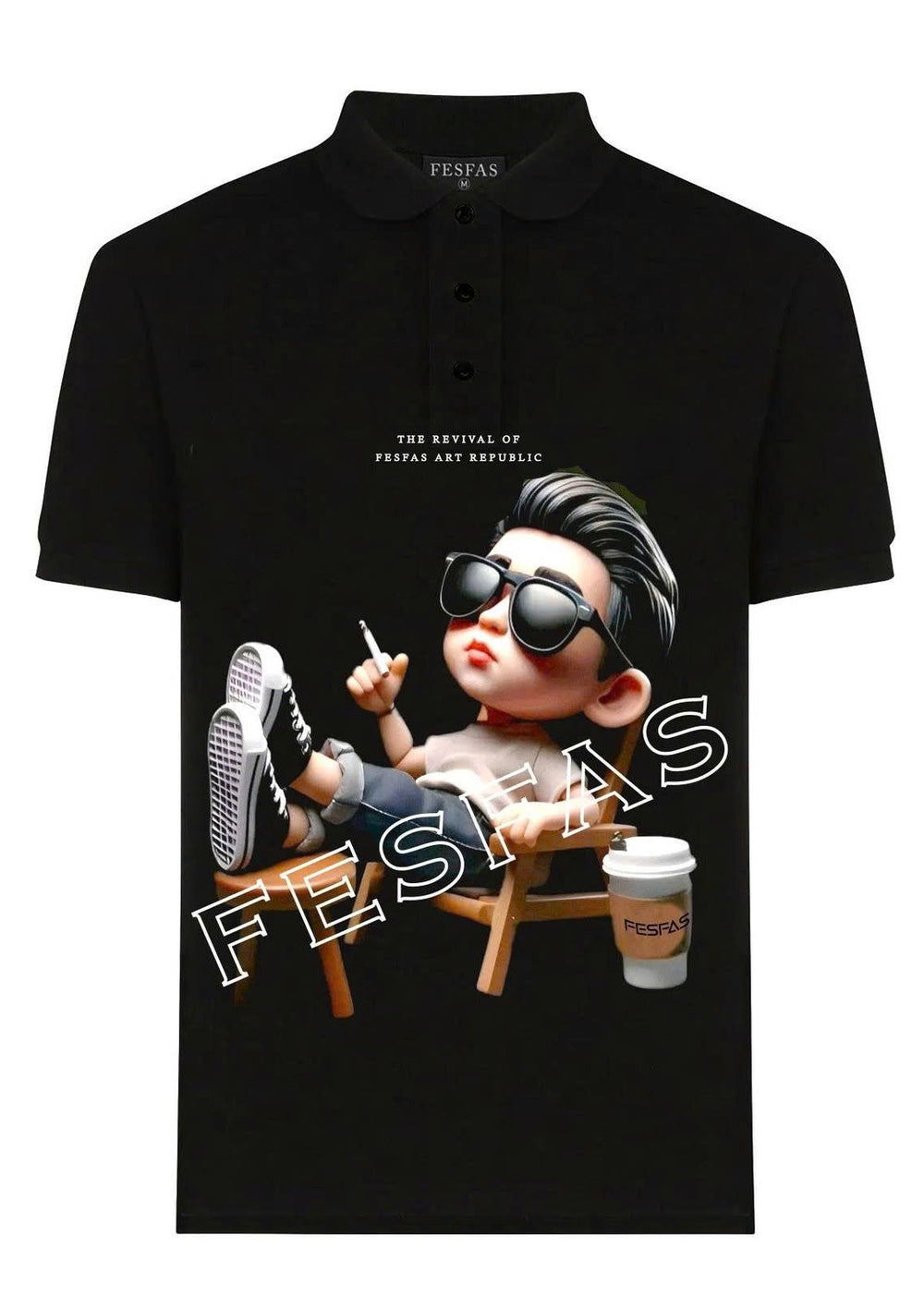 FesFas relaxed boy-print Polo Shirt