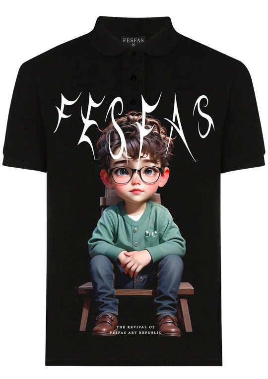 FesFas Boy-print Polo Shirt | Men | Black