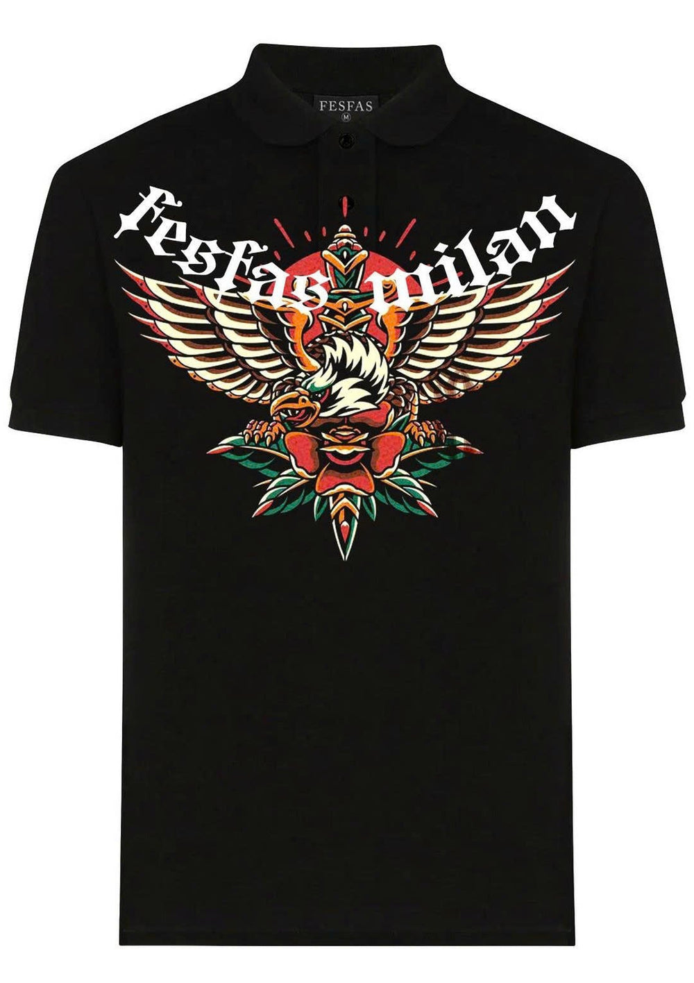 FesFas Eagle-print Polo Shirt