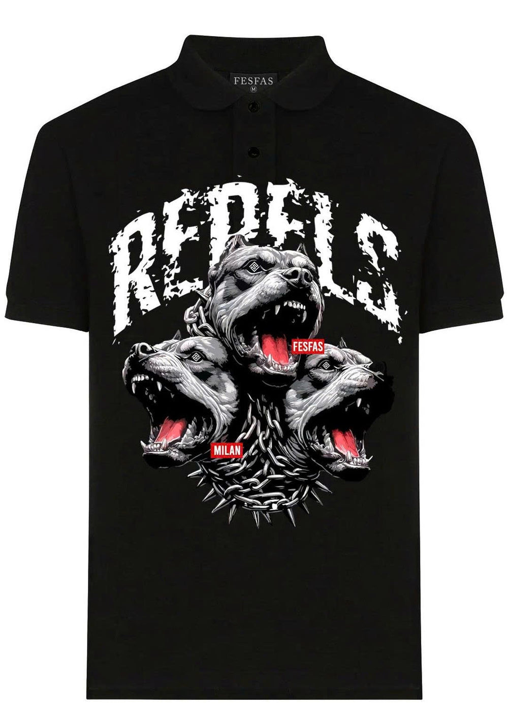 FesFas Bulldog-print Polo Shirt