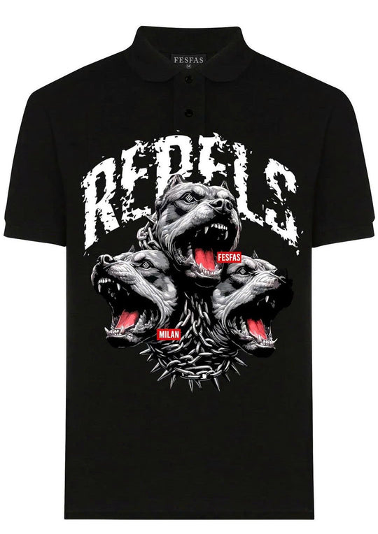 FesFas Bulldog-print Polo Shirt | Men | Black