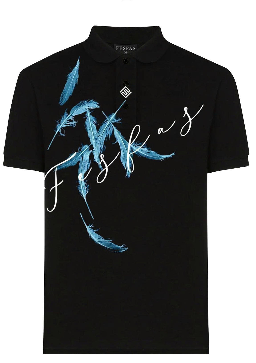 FesFas Feather-print Polo Shirt | Men | Black