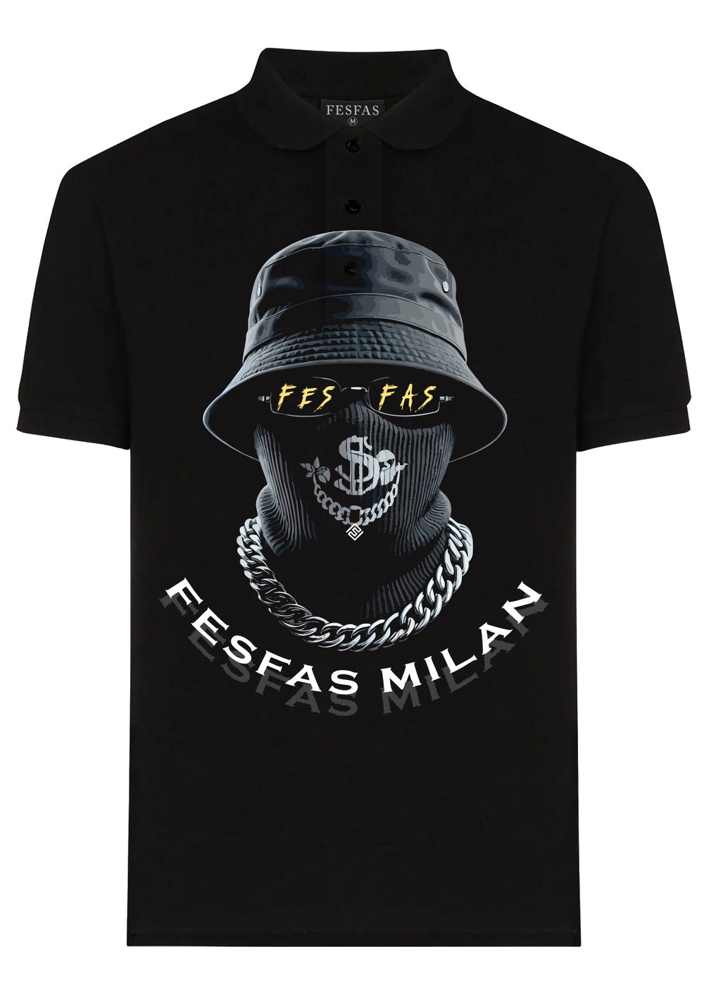 FesFas black mask-print Polo Shirt