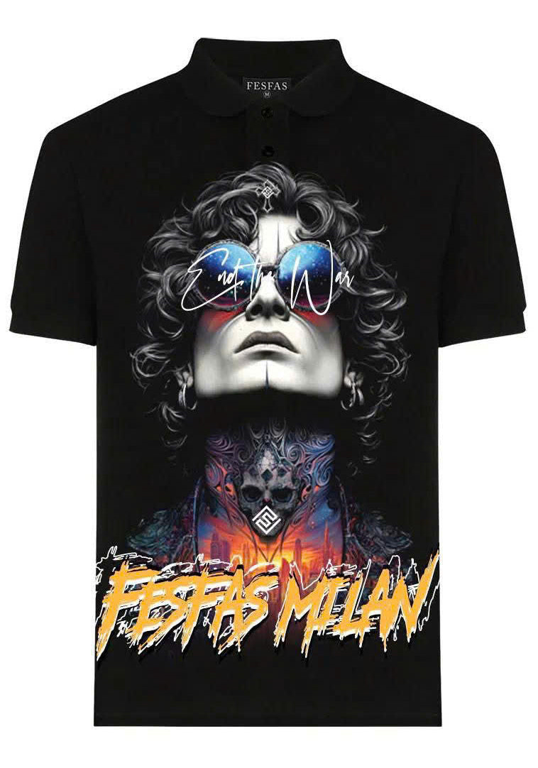 FesFas tattoo man-print Polo Shirt | Men | Black