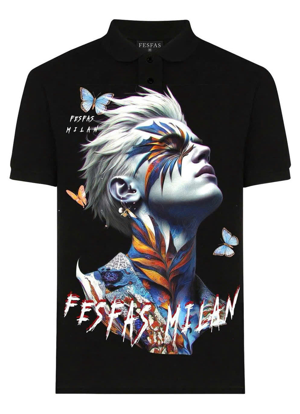 FesFas butterflies-print Polo Shirt | Men | Black