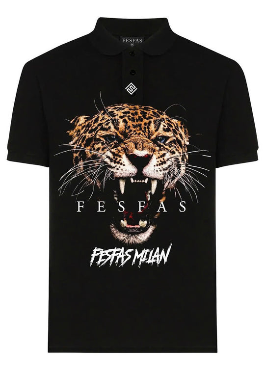 FesFas jaguar-print Polo Shirt