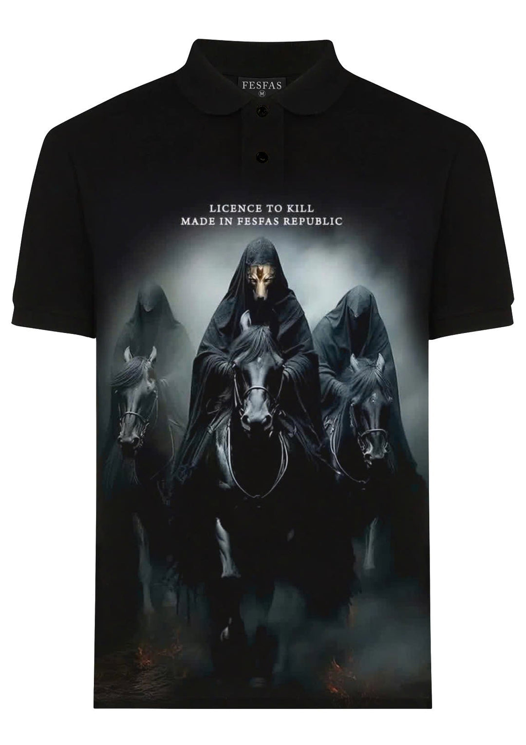 FesFas ghost army-print Polo Shirt | Men | Black