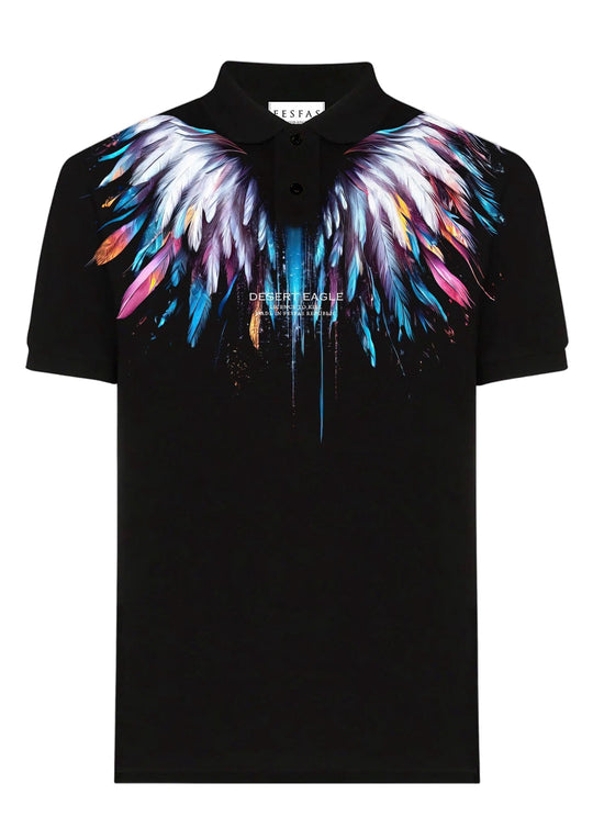 FesFas Eagle-print Polo Shirt | Men | Black