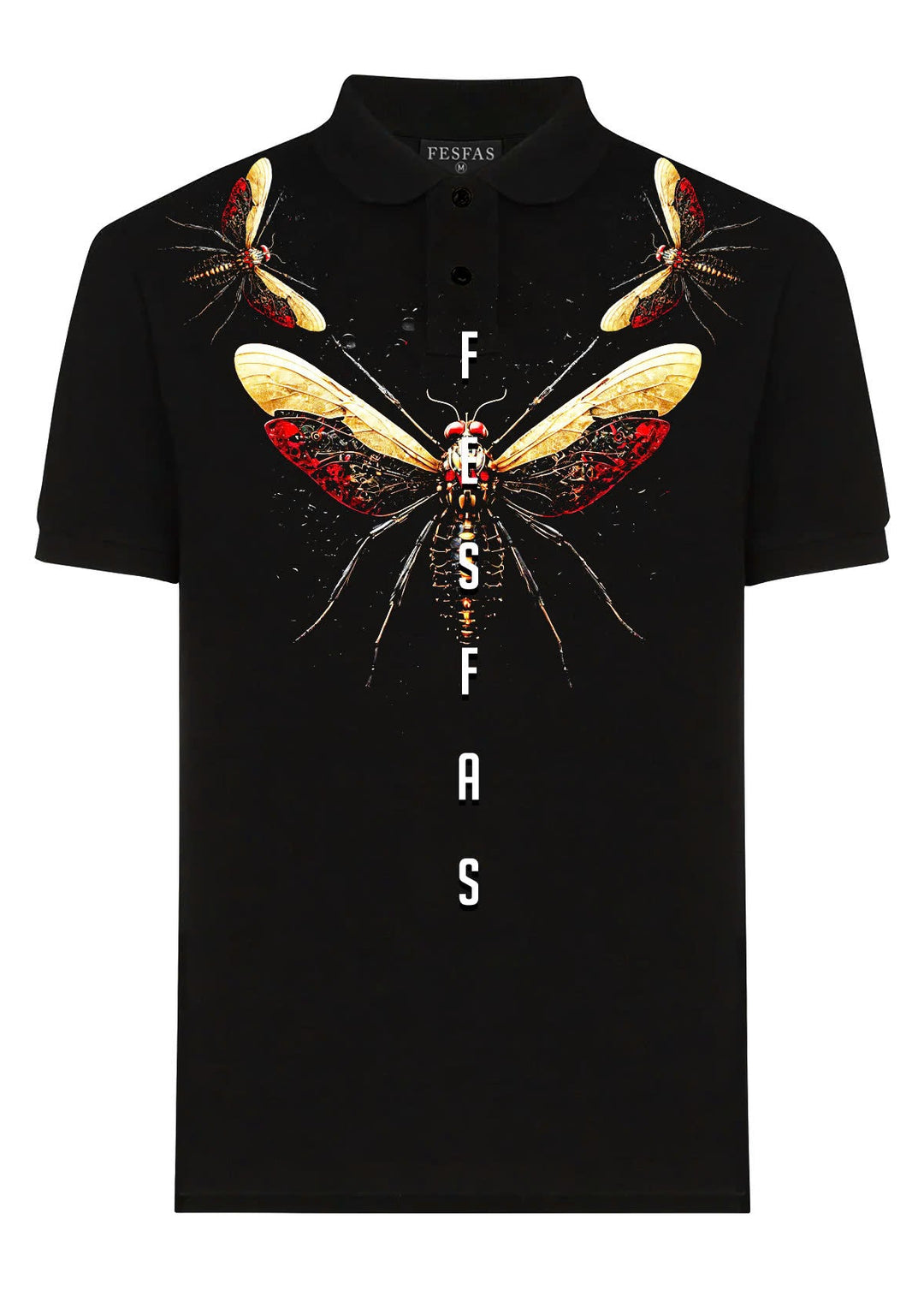 FesFas Fly-print Polo Shirt | Men | Black