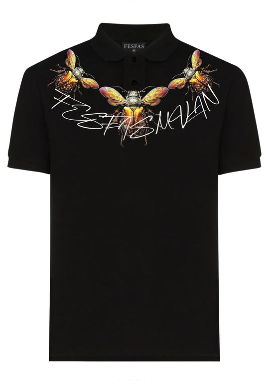 FesFas Beetle-print Polo Shirt | Men | Black