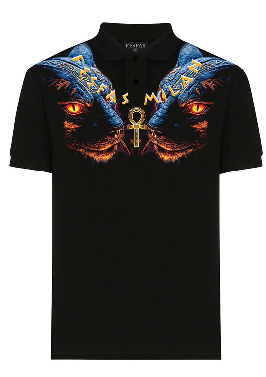 FesFas Panther-print Polo Shirt | Men | Black