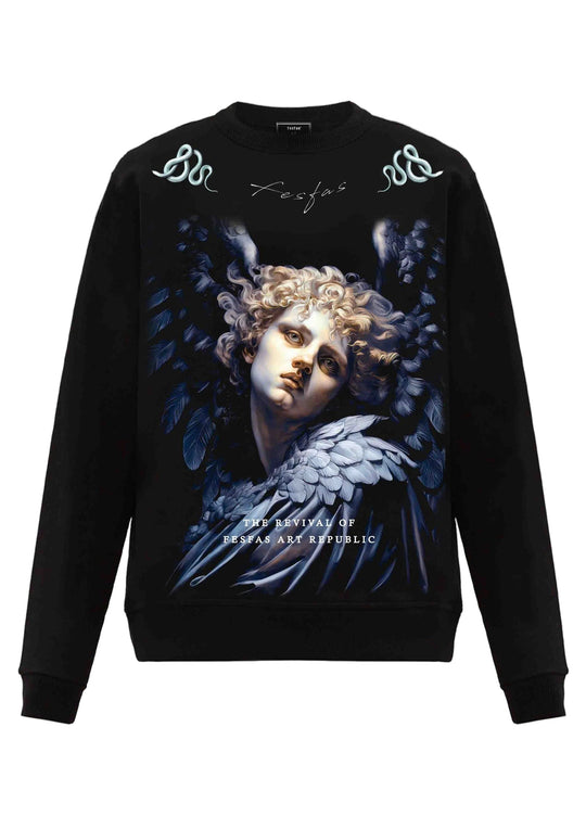 FesFas Angel-print Sweatshirt Set | Black | Men