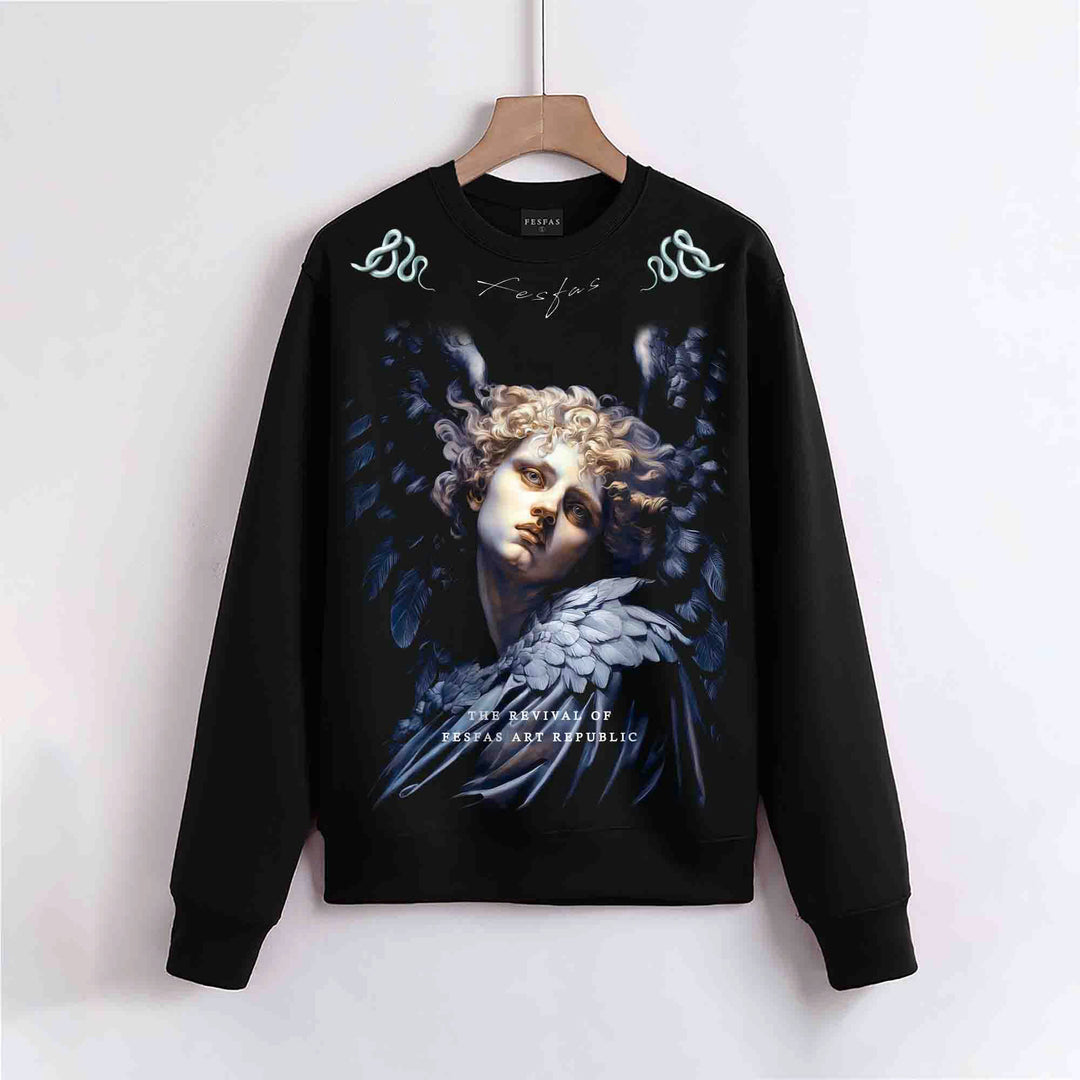 FesFas Angel-print Sweatshirt Set | Black | Men