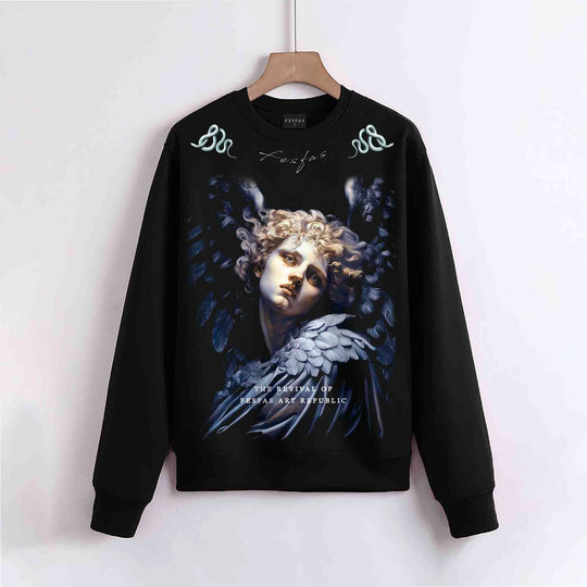 FesFas Angel-print Sweatshirt Set | Black | Men