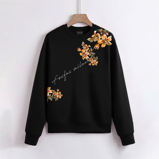 FesFas Flower-print Sweatshirt | Black | Men