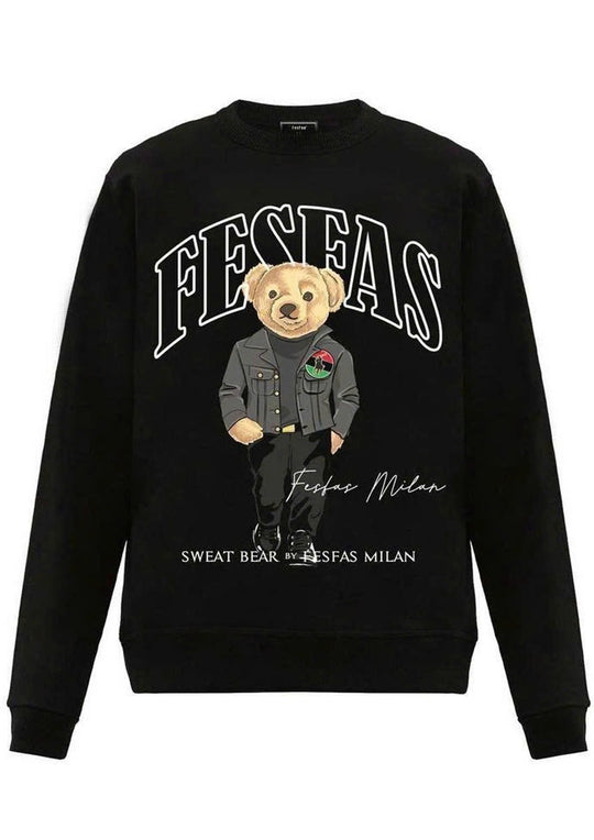 FesFas Bear-print Sweatshirt Set | Black | Men