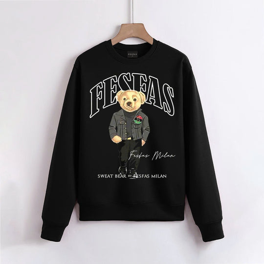 FesFas Bear-print Sweatshirt Set | Black | Men