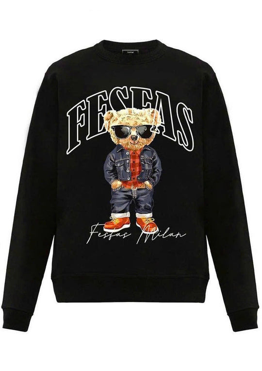 FesFas Bear-print Sweatshirt Set | Black | Men