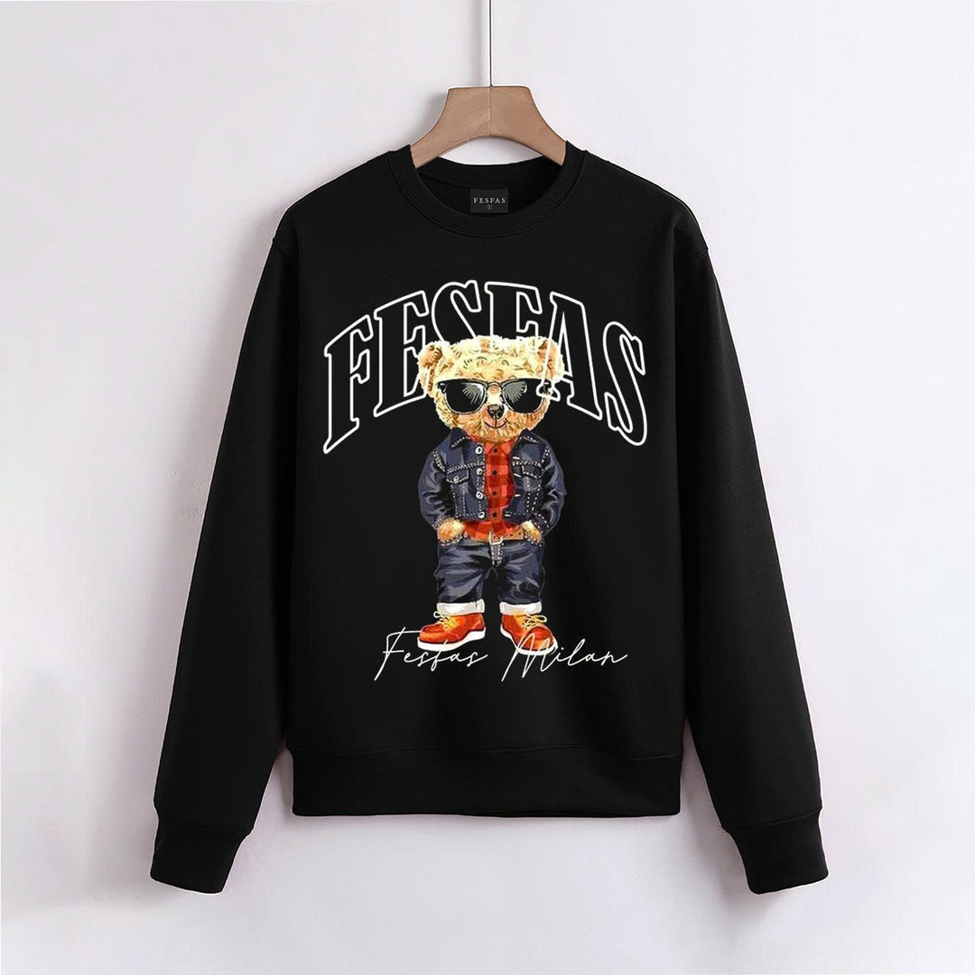 FesFas Bear-print Sweatshirt Set | Black | Men