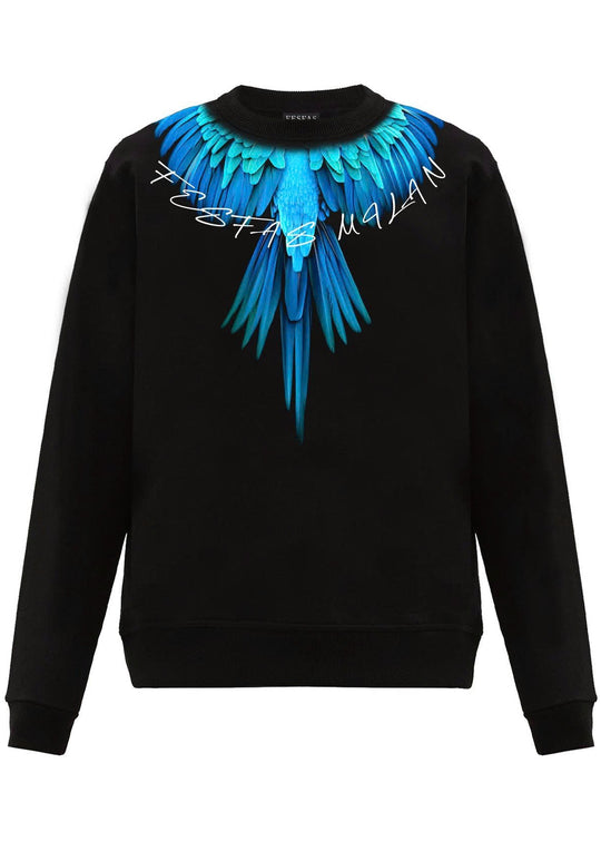 FesFas Feathers-print Sweatshirt Set | Black | Men