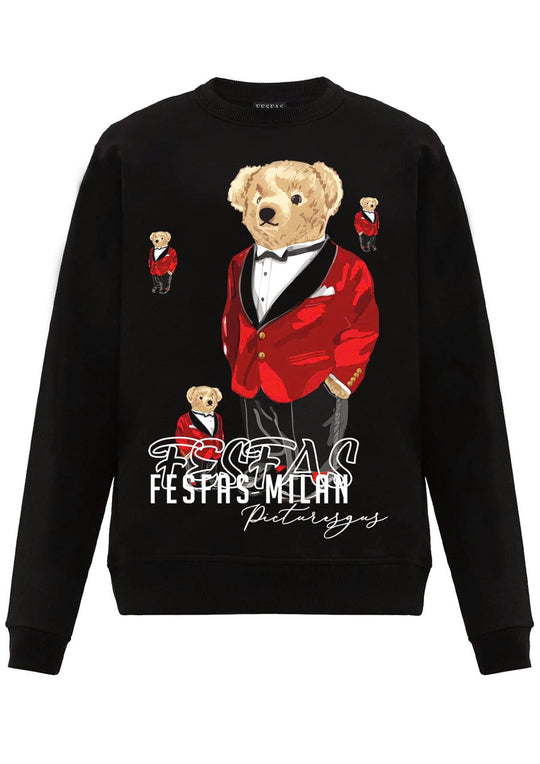 FesFas Bear-print Sweatshirt Set | Black | Men