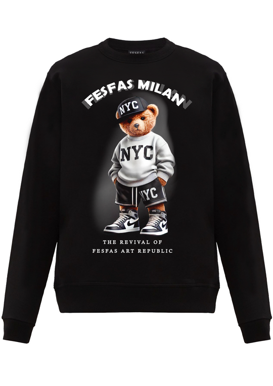 FesFas Bear-print Sweatshirt Set | Black | Men