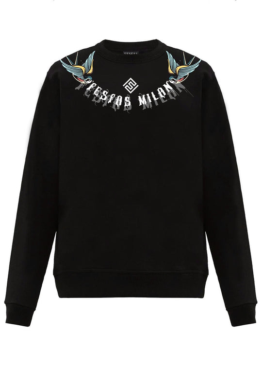 FesFas Graphic-print Sweatshirt Set | Black | Men