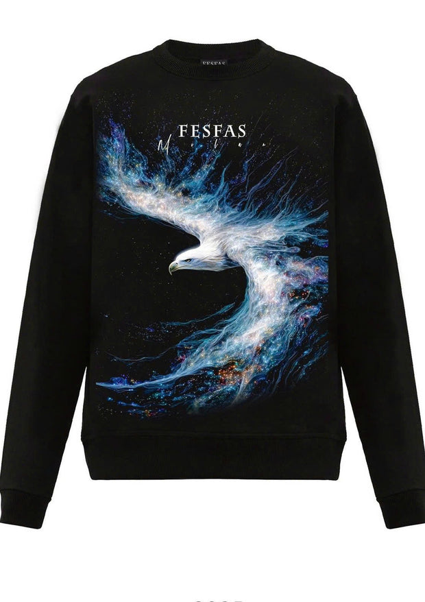 FesFas Eagle-print Sweatshirt | Black | Unisex