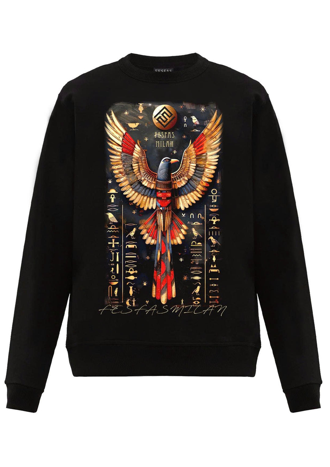 FesFas Eagle-print Sweatshirt Set | Black | Men