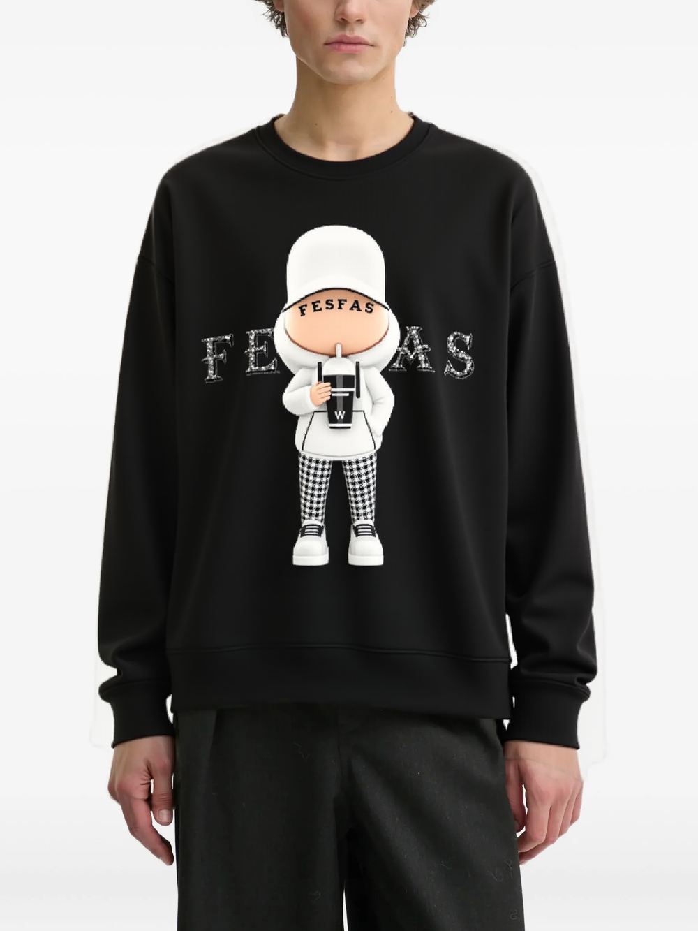 FesFas Cool-boy-print Sweatshirt | Black | Men