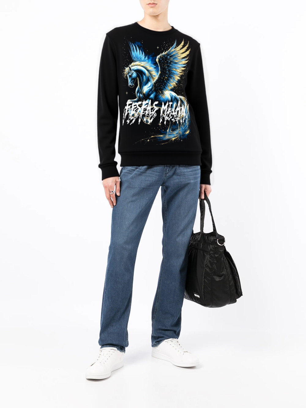FesFas pegasus-print Sweatshirt | Black | Men
