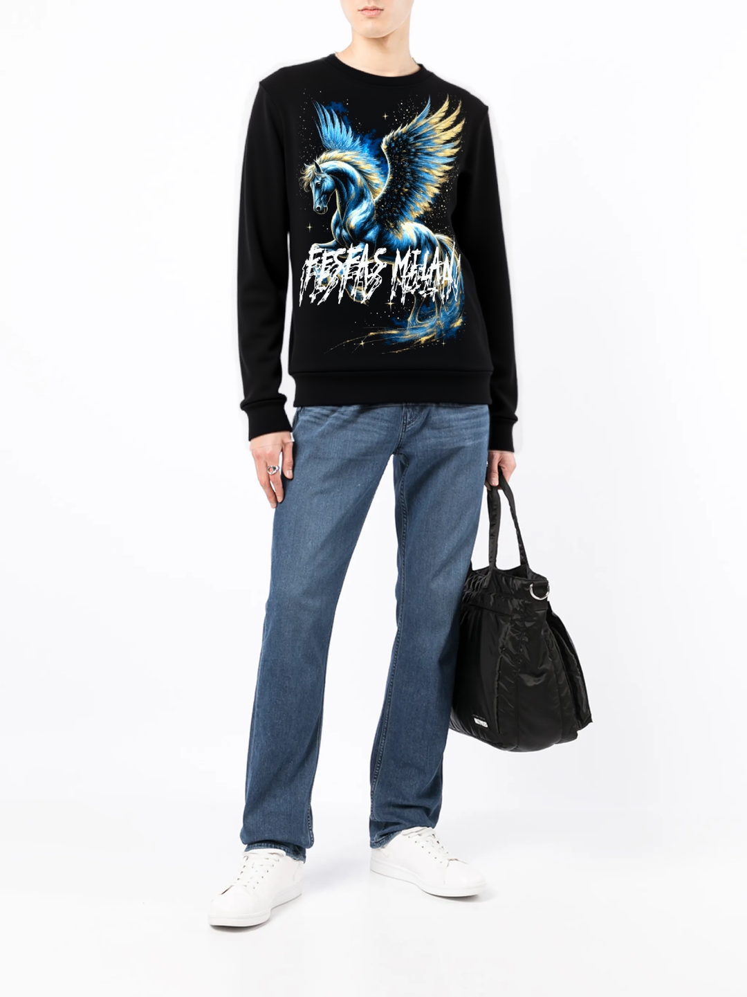 FesFas pegasus-print Sweatshirt | Black | Men