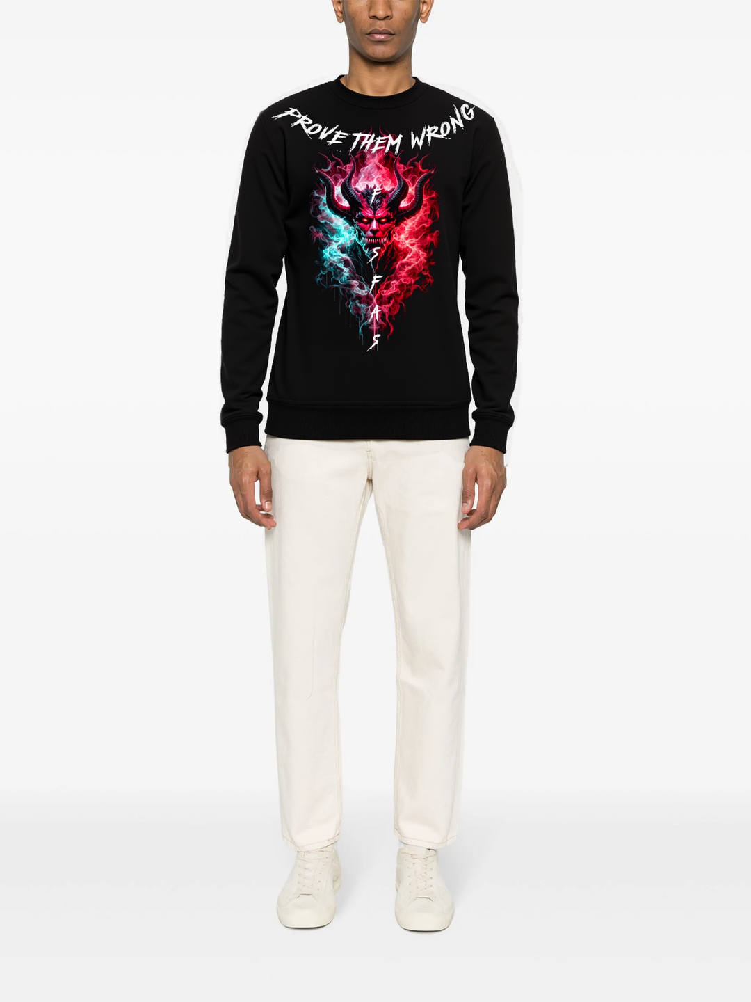 FesFas fire demon-print Sweatshirt | Black | Men
