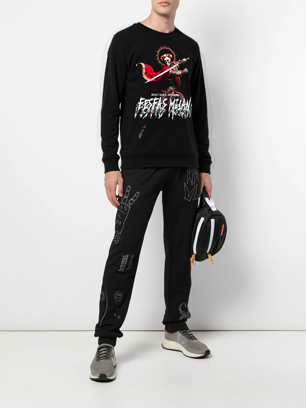 FesFas bone knight-print Sweatshirt | Black | Men