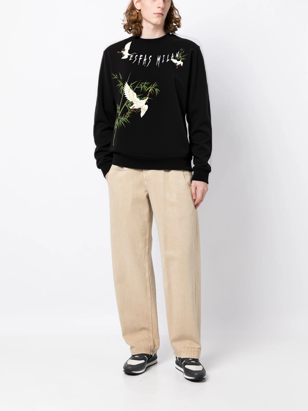 FesFas crane-print Sweatshirt | Black | Men