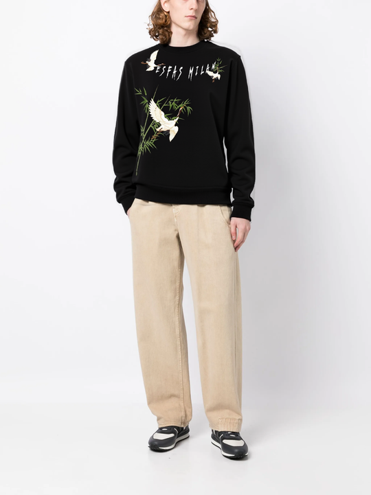 FesFas crane-print Sweatshirt | Black | Men