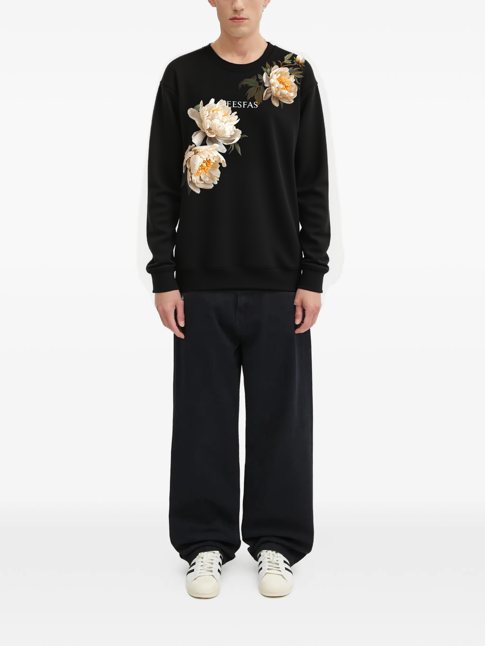 FesFas Flower-print Sweatshirt | Black | Men