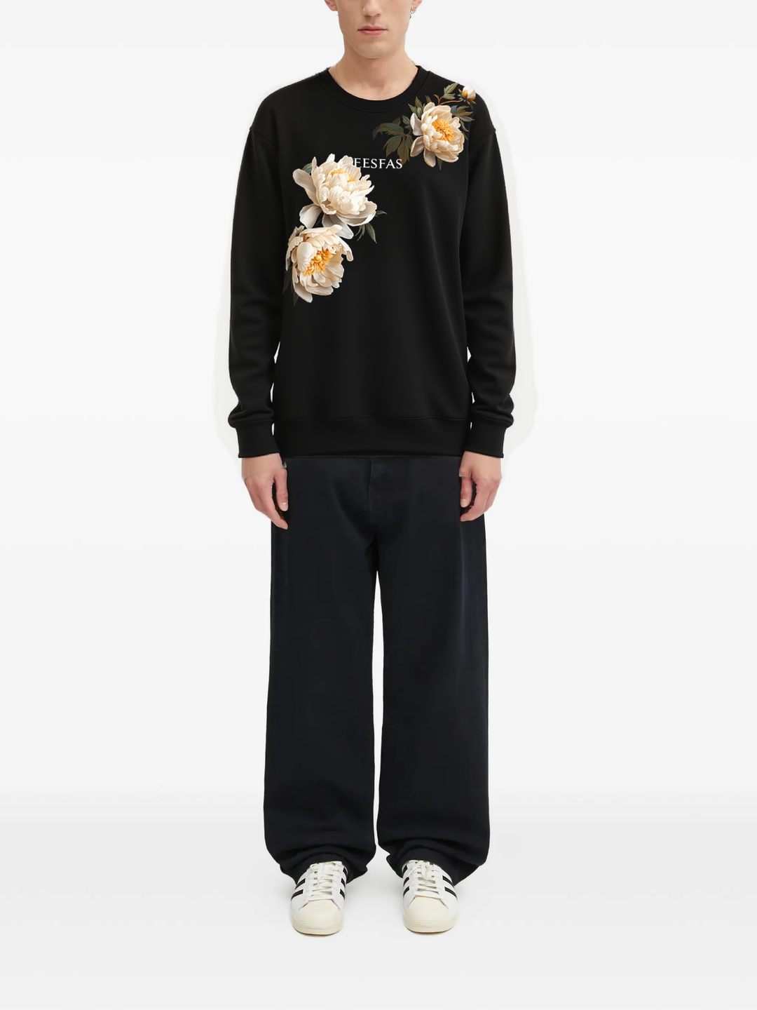 FesFas Flower-print Sweatshirt | Black | Men