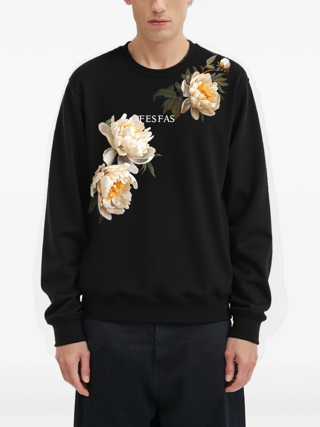 FesFas Flower-print Sweatshirt | Black | Men