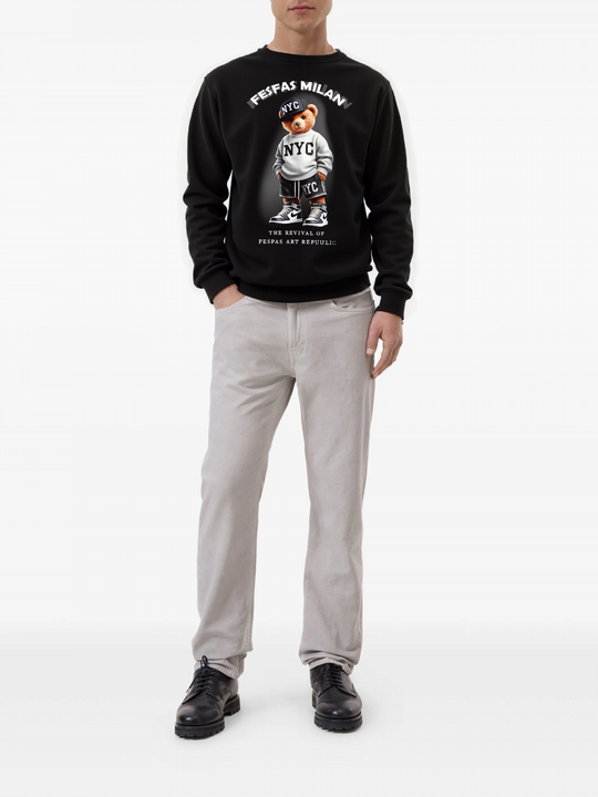 FesFas Bear-print Sweatshirt Set | Black | Men