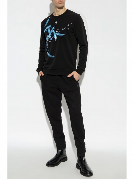 FesFas Feathers-print Sweatshirt Set | Black | Men