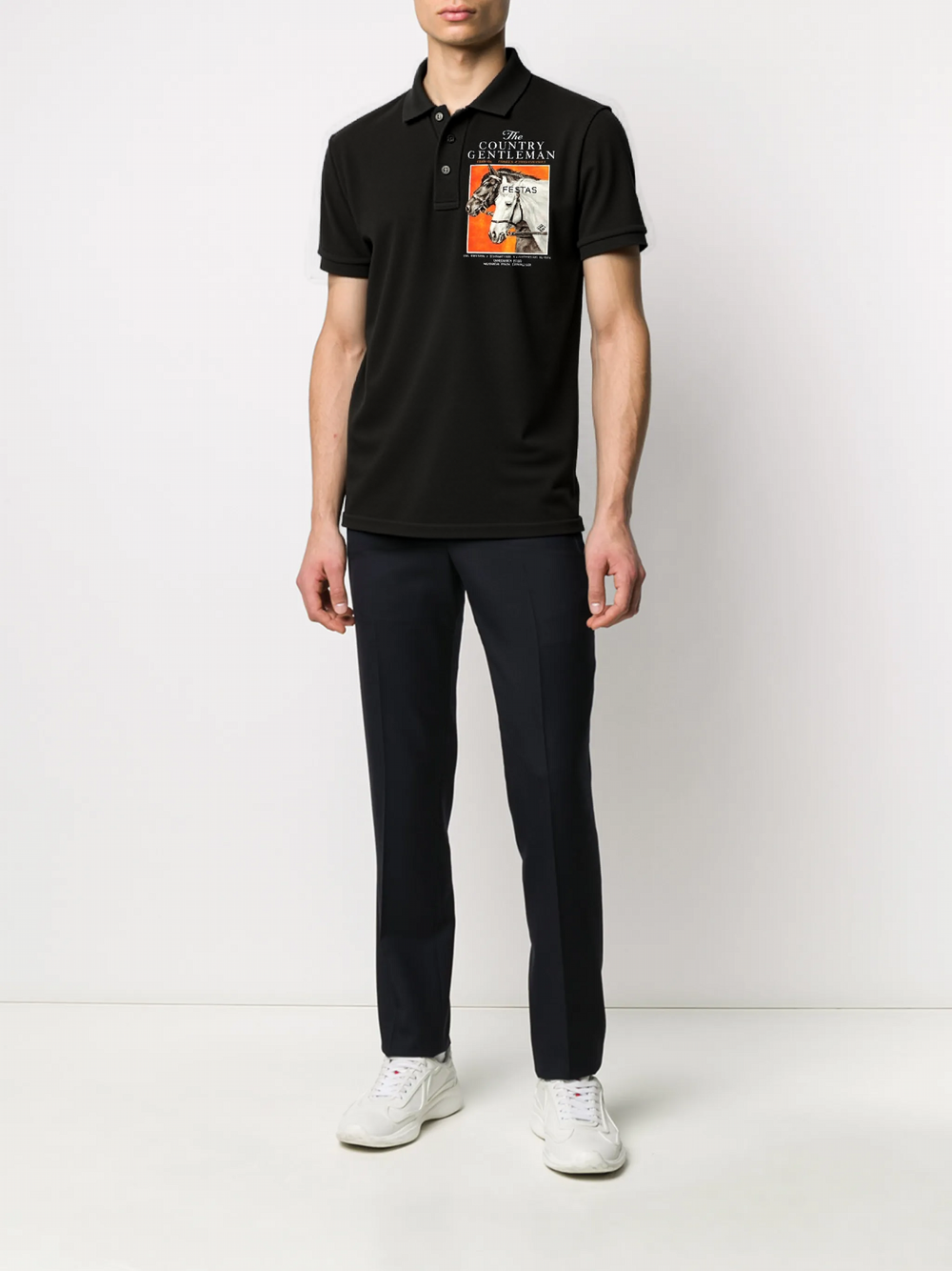 FesFas Horse-print Polo Shirt | Men | Black