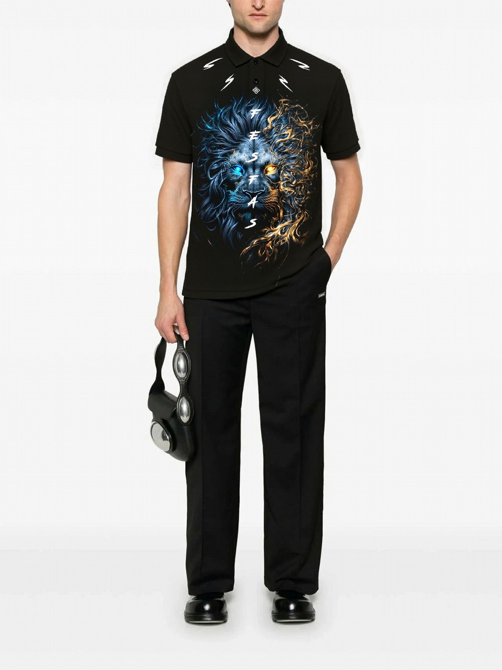 FesFas Lion-print Polo Shirt | Men | Black