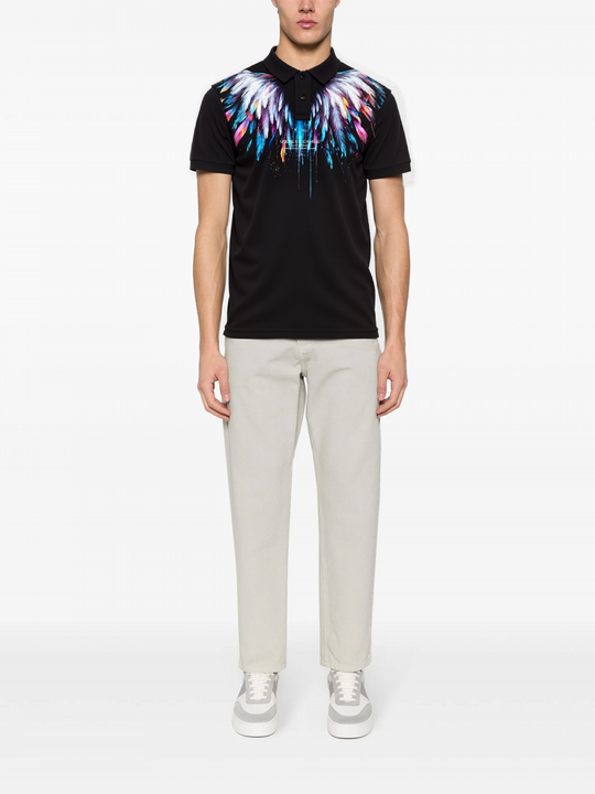 FesFas Eagle-print Polo Shirt | Men | Black