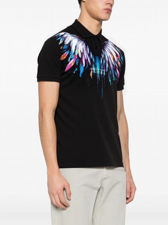FesFas Eagle-print Polo Shirt | Men | Black